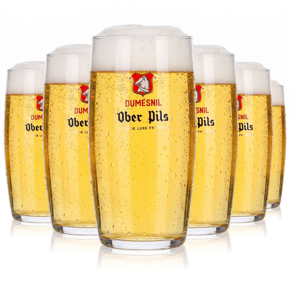 6x Dumesnil Bier Glas 0,25l Becher Ober Pils rotes Logo