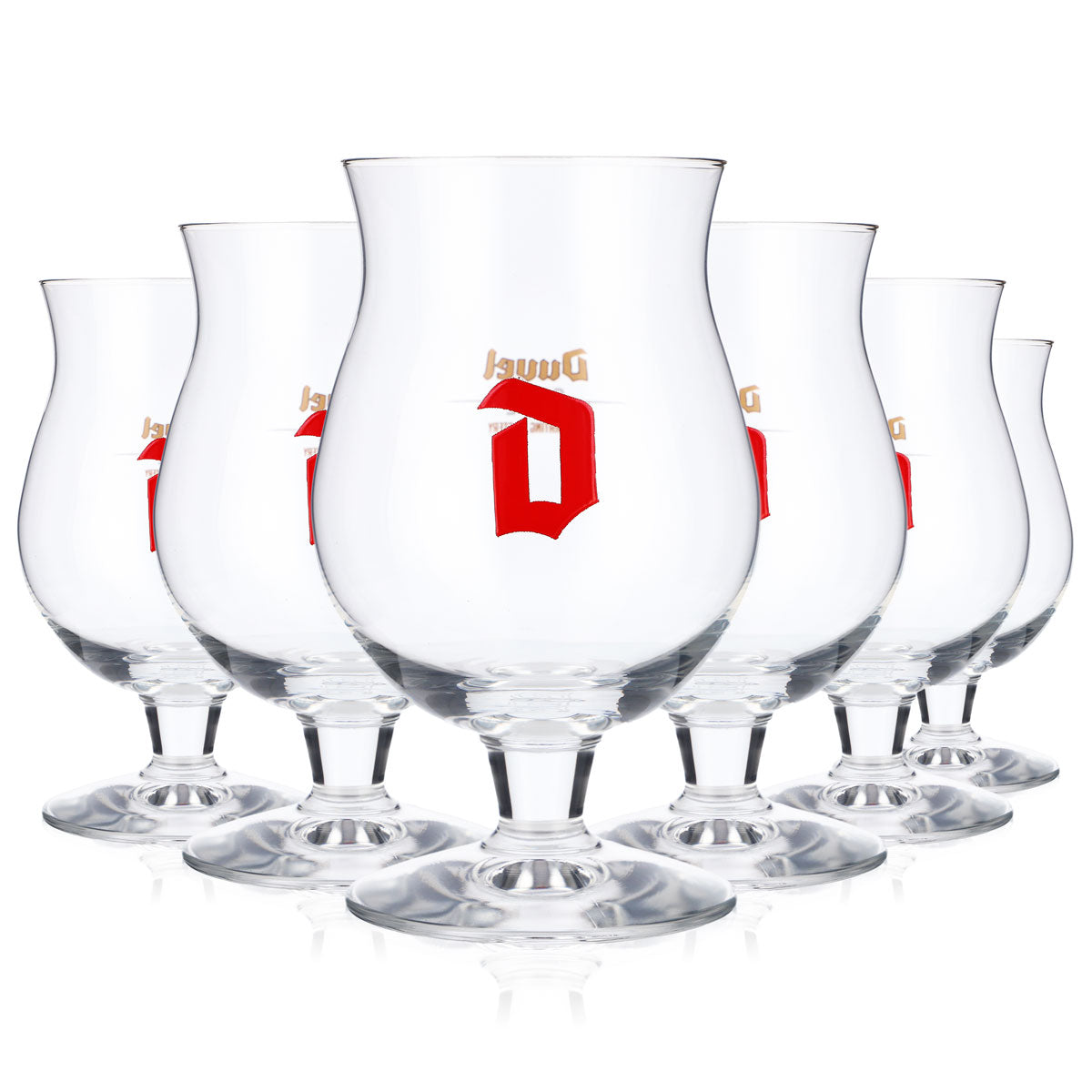 6x Duvel Bier Glas Gläser Bierglas bauchig 0,25l Rotes Logo – Ansicht 5