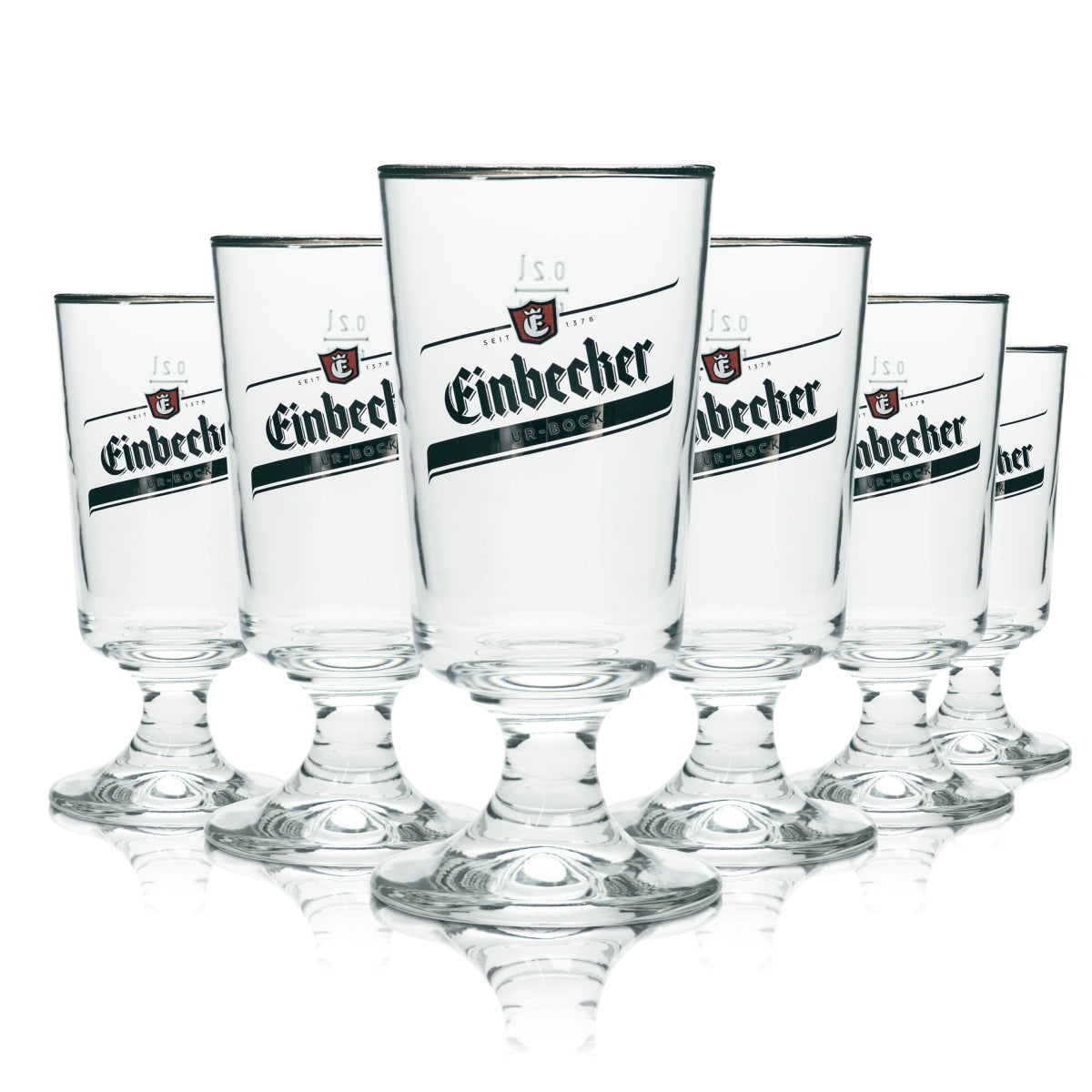6x Einbecker Bier Glas 0,2l Pokal Tulpe Brauerstutzen Urbock Gläser Gastro Bar