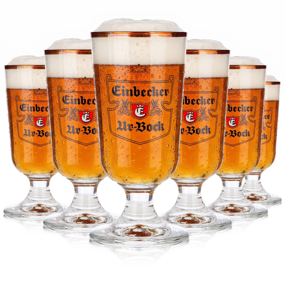 6x Einbecker Bier Glas 0,2l Pokal/Tulpe "Urbock" Rastal Brauerstutzen (6er Set)