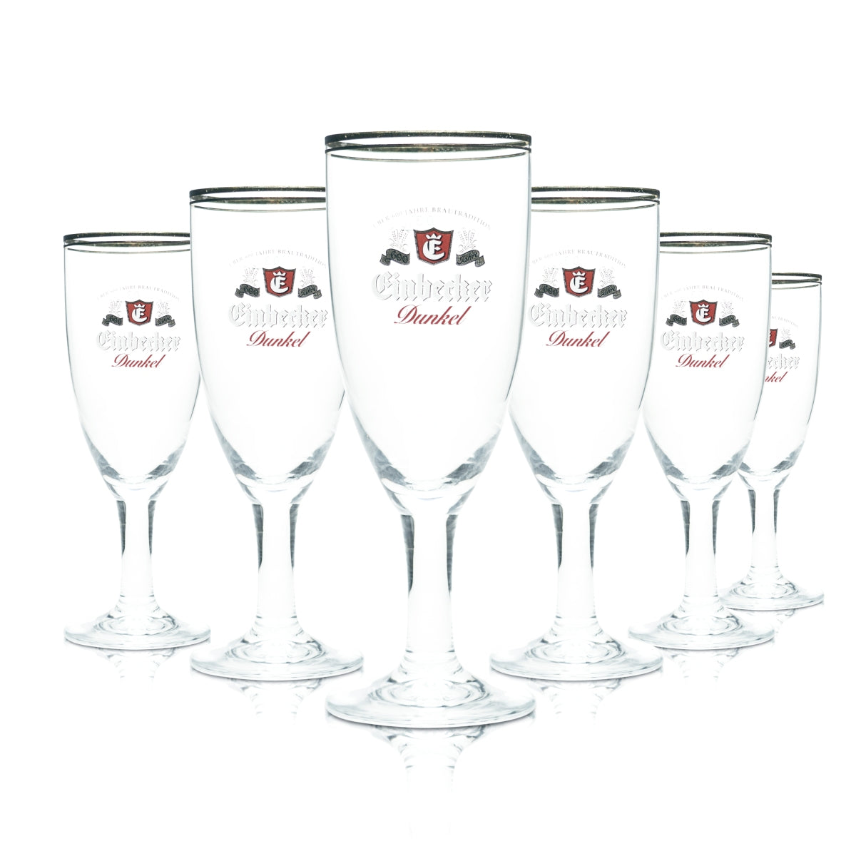 6x Einbecker Bier Glas 0,3l Pokal Tulpe Kelch Maredsouse Goldrand Gläser Gastro