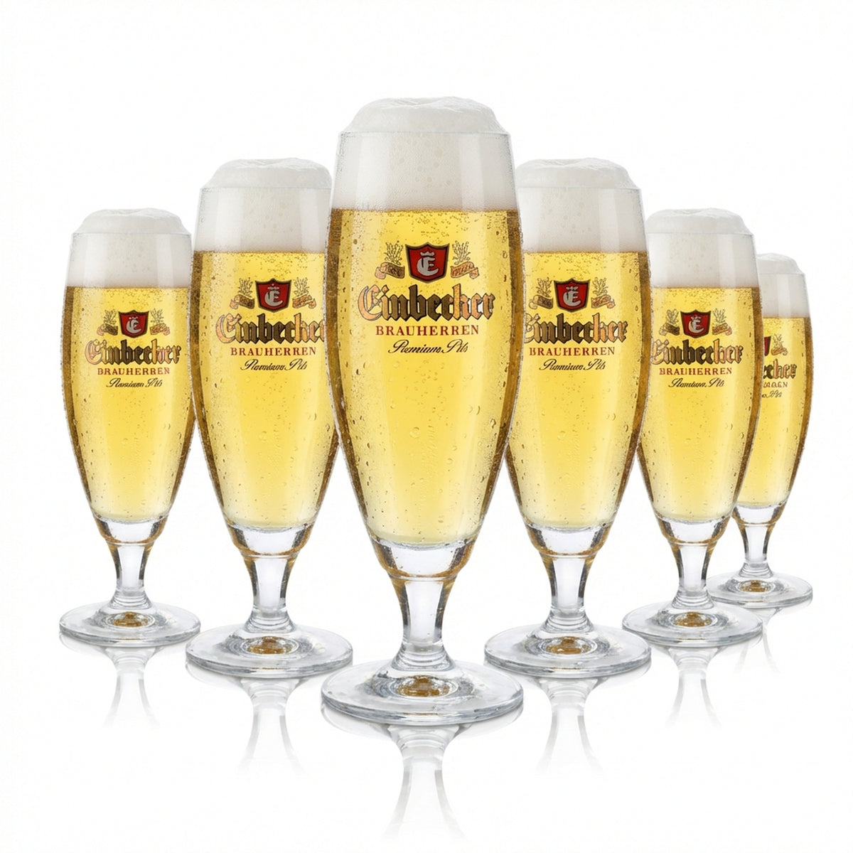 6x Einbecker Bierglas 0,3l Brauherren Pokal Pilstulpe Gläser Set Brauerei Gastro