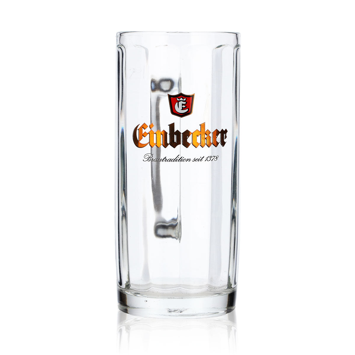 6x Einbecker Glas Bier 0,2l Krug goldene Schrift Relief Sahm Moldau Biergläser – Ansicht 2