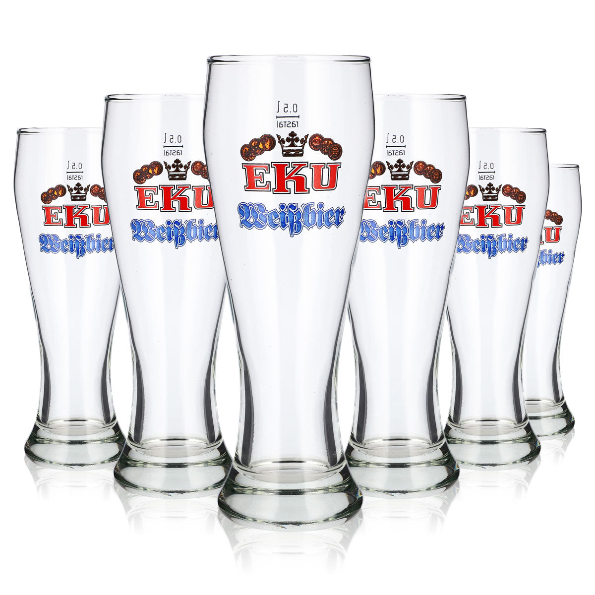 6x Eku Bier Glas 0,5l Weizenglas Rastal Weizenbierglas Hefeweizenglas