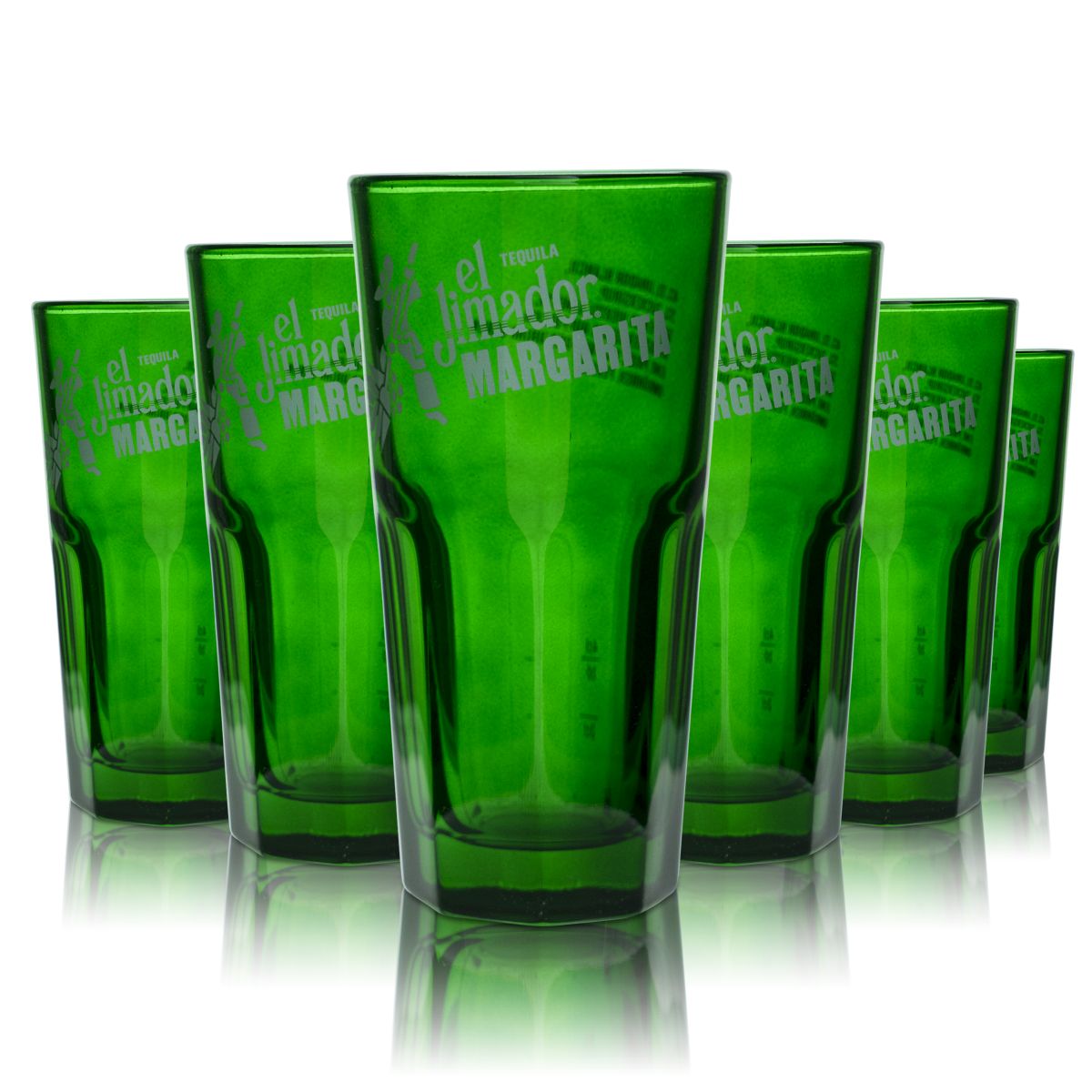 6x El Jimador Tequila Glas 0,3l Grüne Margarita Gläser Cocktail Aperitif Caipi