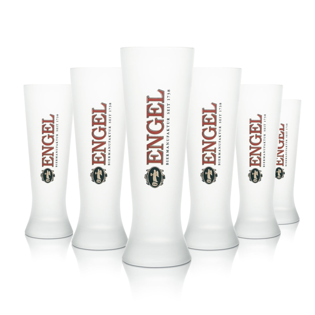 6x Engel Bier Glas Milchglas Prost mein Engel 0,5l rastal