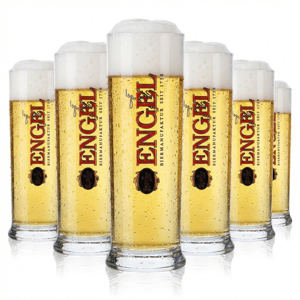 6x Engel Glas 0,2l Bierglas Clubbecher Willi Becher Gläser Set Brauerei Gastro