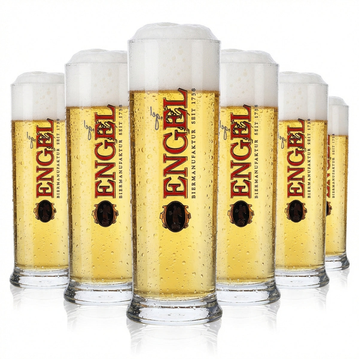 6x Engel Glas 0,2l Bierglas Clubbecher Willi Becher Gläser Set Brauerei Gastro