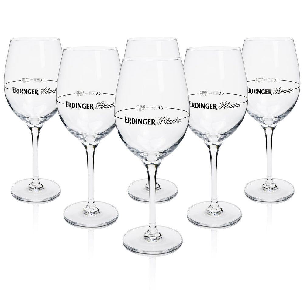 6x Erdinger Bier Glas 0,25l Pikantus Pokal Aperitif