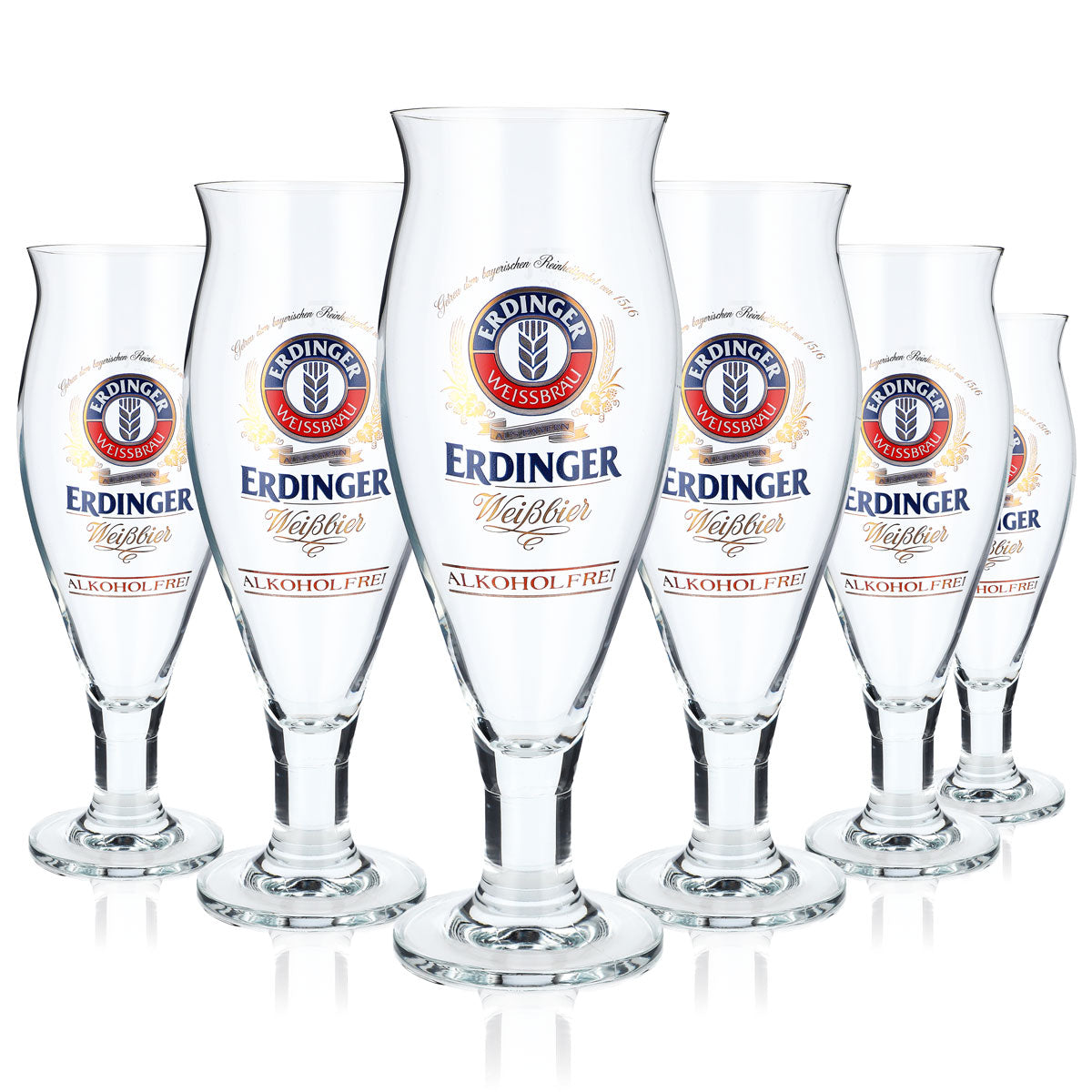 6x Erdinger Bier Glas Pokalgläser 0,5l Designgläser Alkoholfrei Colani Ritzenho – Ansicht 5