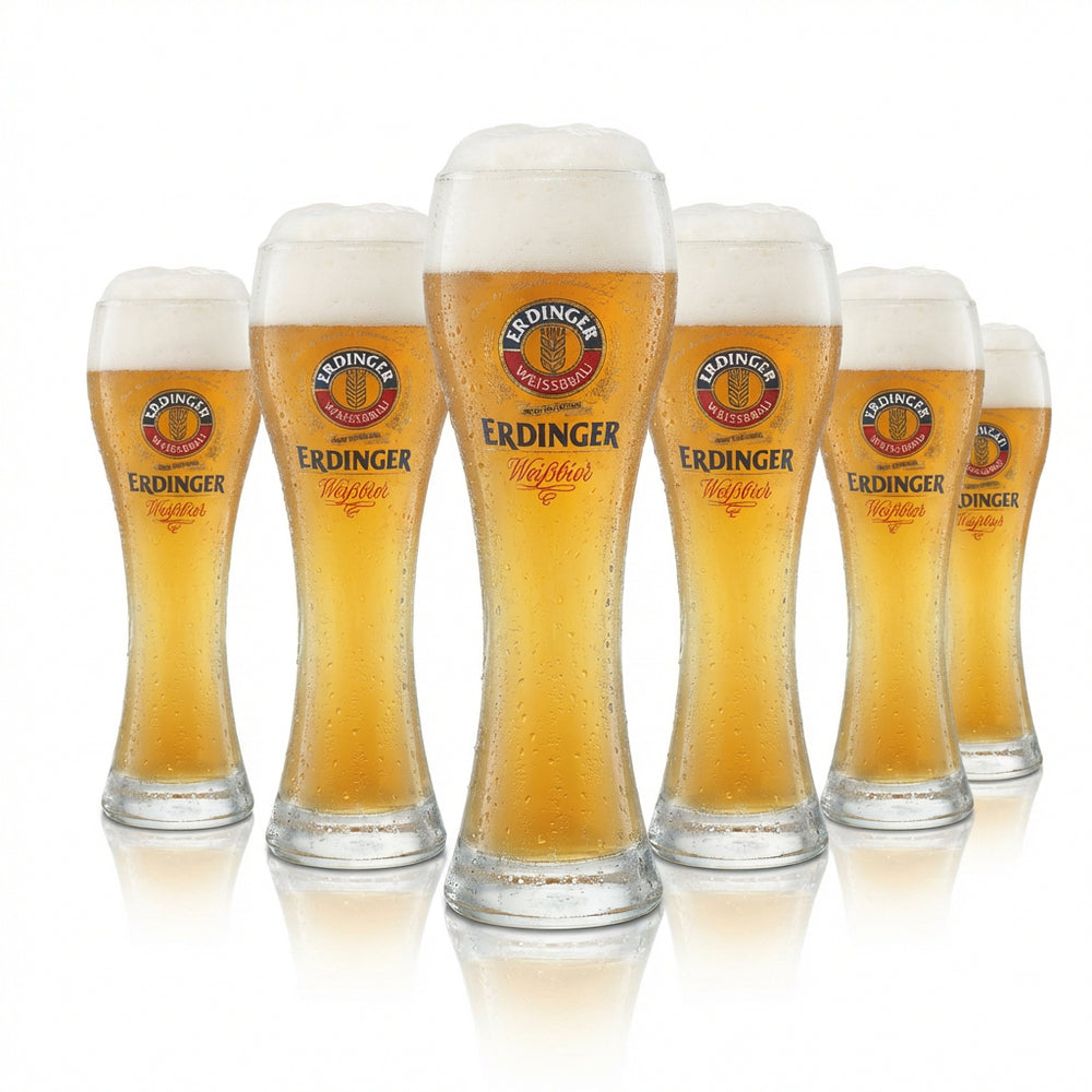 6x Erdinger Glas 0,3l Weißbier Hefe Weizen Gläser Gastro Geeicht Bräu Brauerei