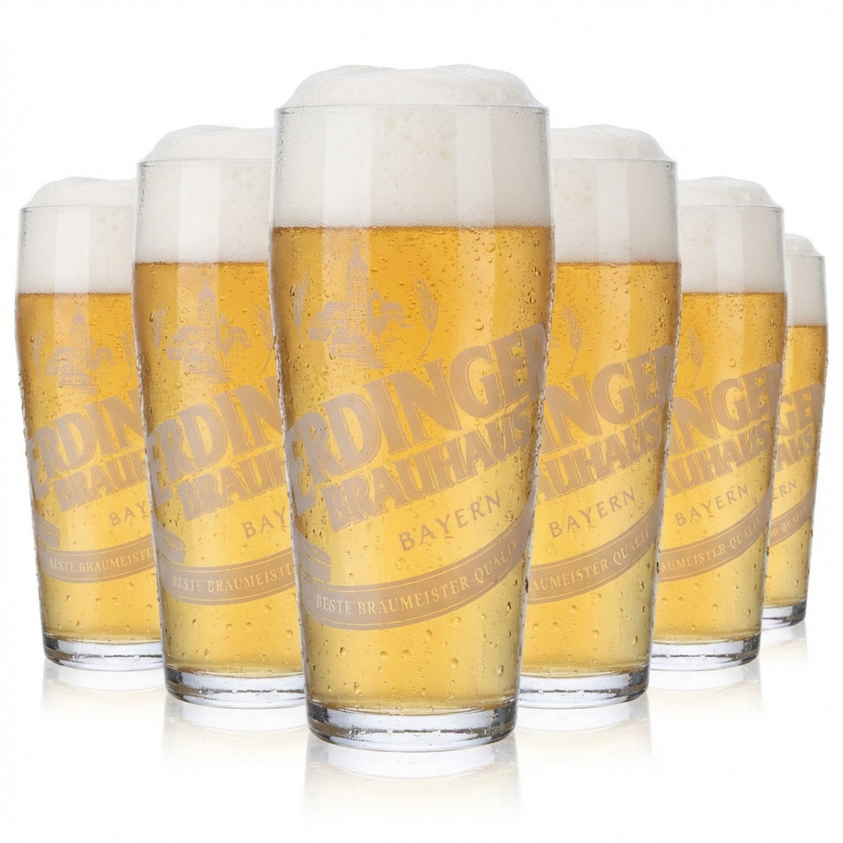6x Erdinger Glas 0,5l Brauhaus Bier Willibecher Becher Gläser Bierglas Weissbräu