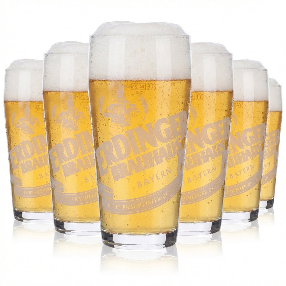 6x Erdinger Weissbräu Bier Glas Biergläser Willibecher 0,25l Becher "Tradition"