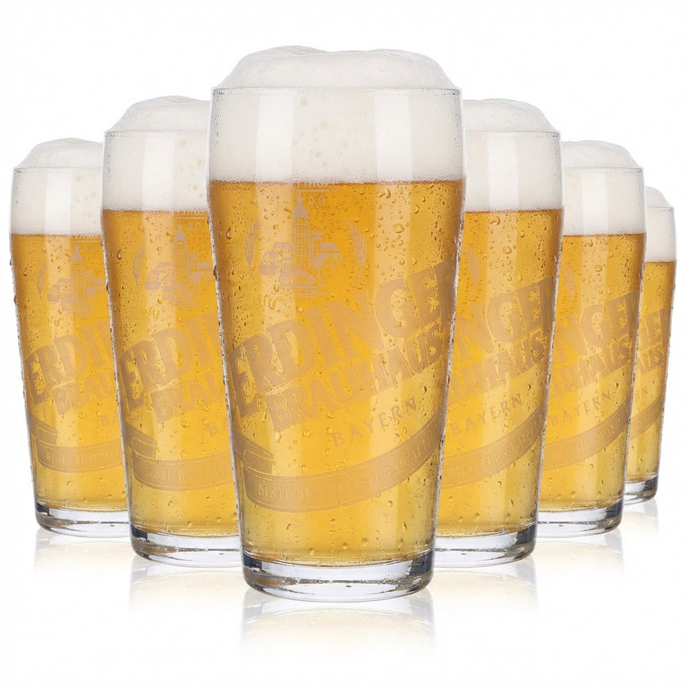 6x Erdinger Weissbräu Bier Glas Biergläser Willibecher 0,4l Becher "Tradition"