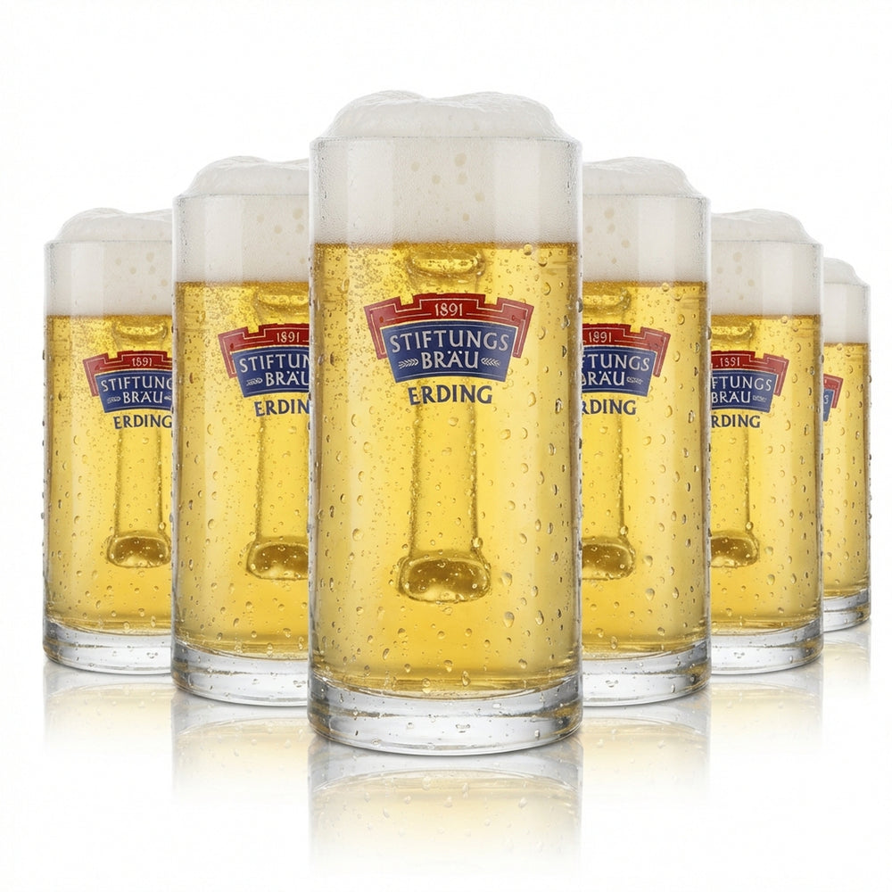 6x Erdinger Weissbräu Glas 0,3l Krug Stiftungsbräu Gläser Set Brauerei Bayern