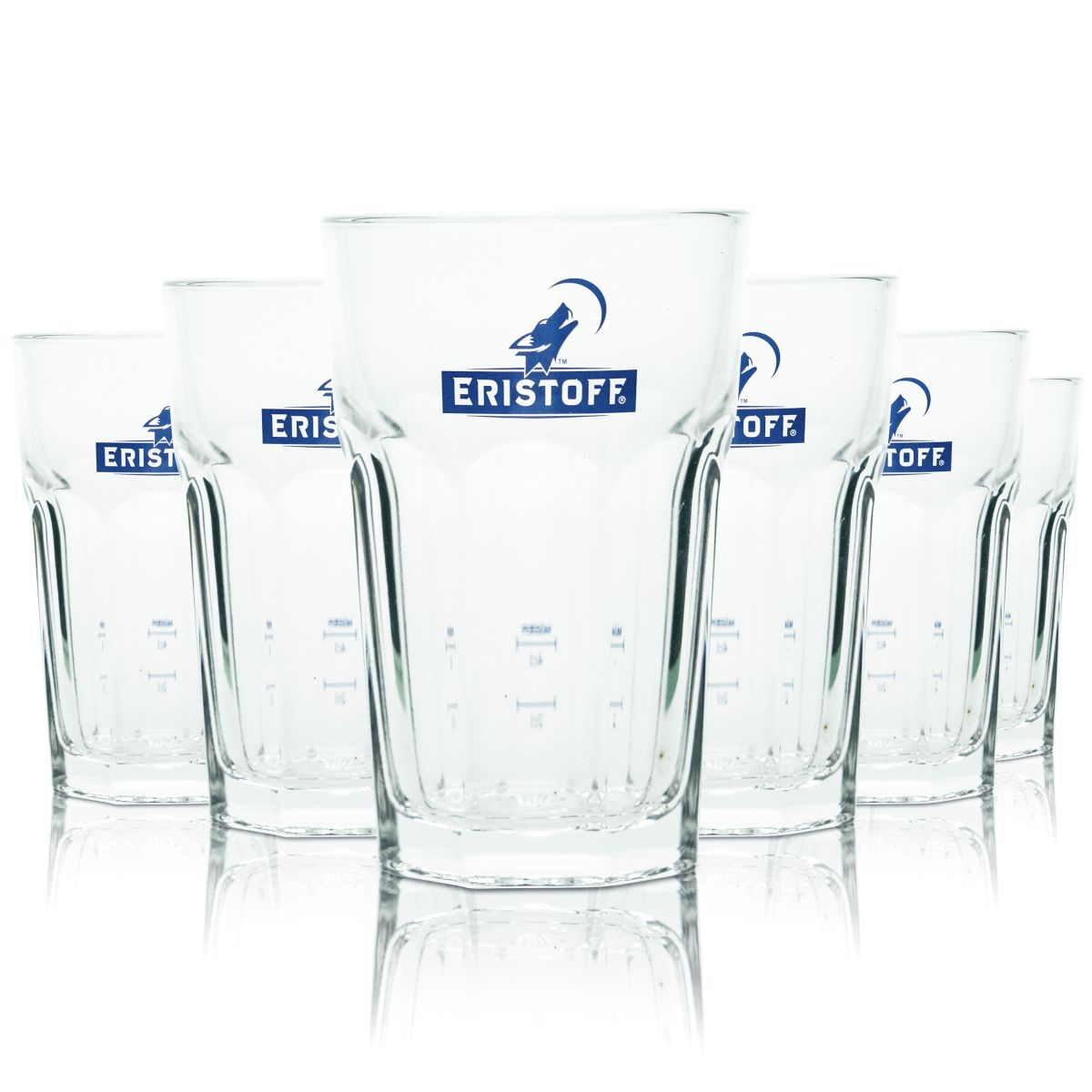 6x Eristoff Glas 0,25l Longdrinkgläser Cocktailgläser Vodka Ember Haze Aperitif