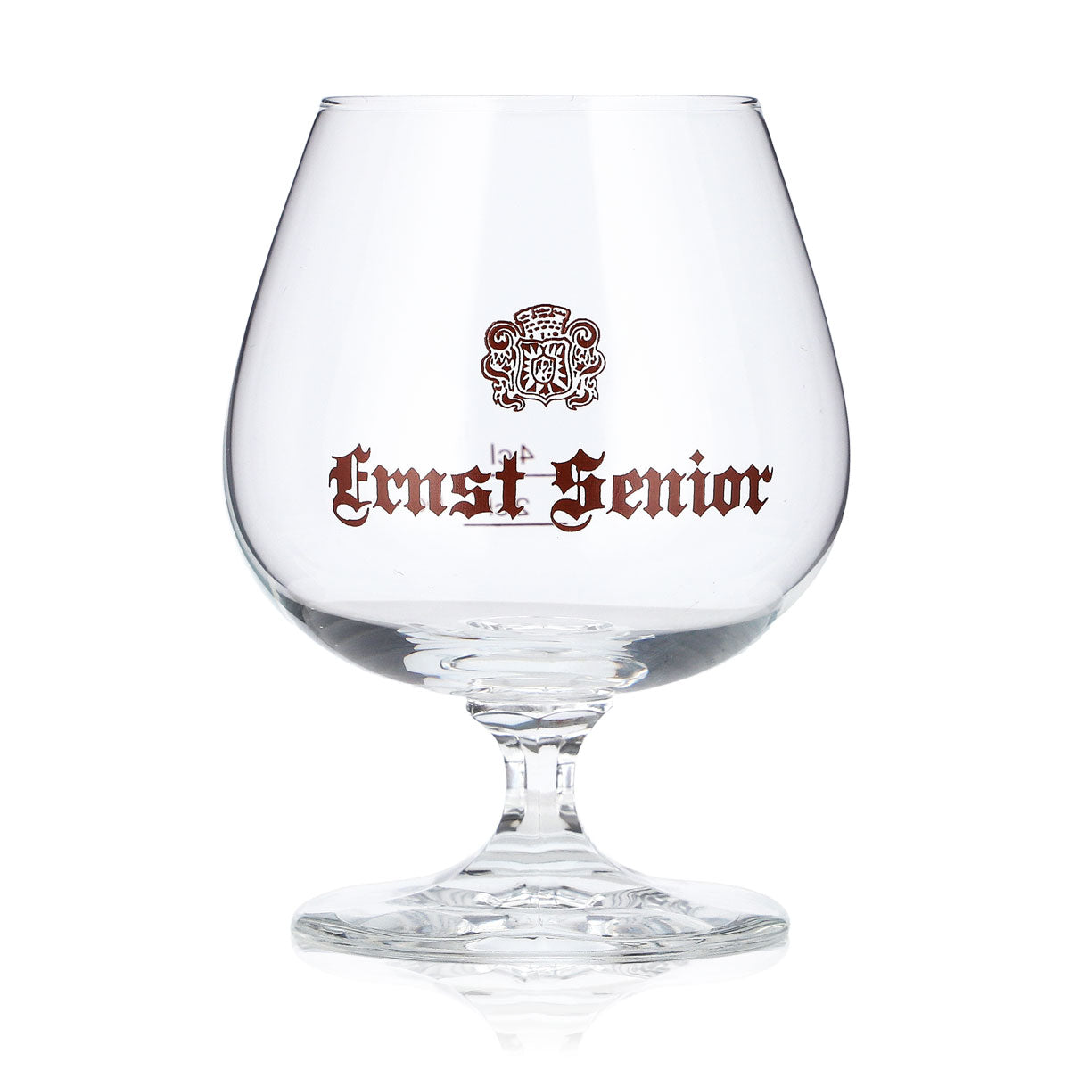 6x Ernst Senior Weinbrand Glas 2cl + 4cl Tulpe Braunes Logo Böckling – Ansicht 2