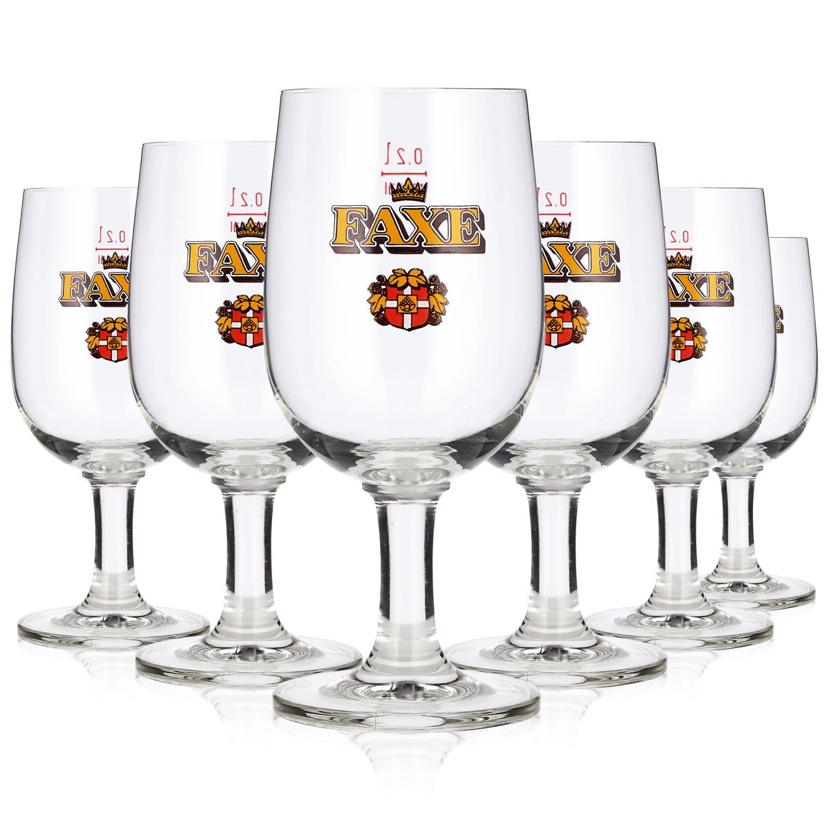 6x Faxe Bier Glas 0,2l Pokal Rastal König-Tulpen