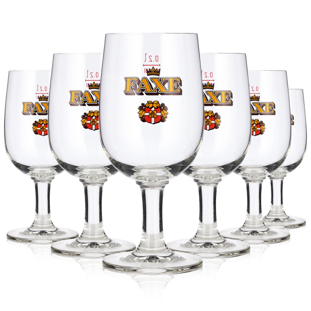 6x Faxe Bier Glas 0,2l Pokal Rastal König-Tulpen