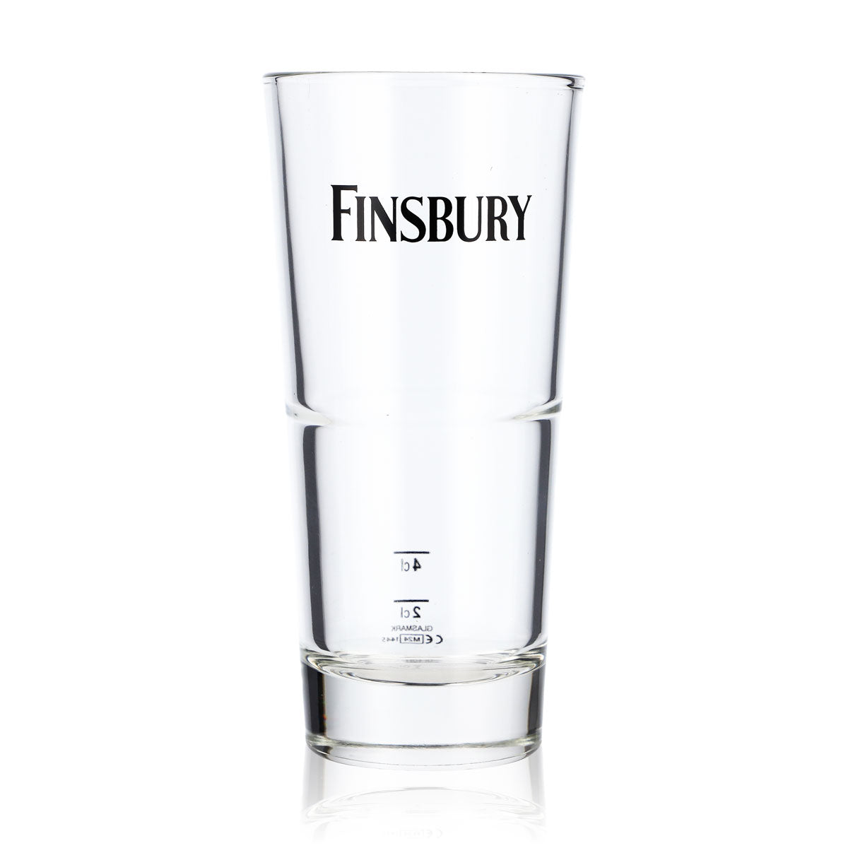 6x Finsbury Gin Gläser Ginglas 0,35l Becher Logo schwarz wagerecht – Ansicht 2
