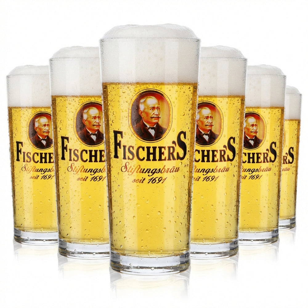 6x Fischers Bier Glas Willigläser Biergläser 0,25l Willi Becher Sahm