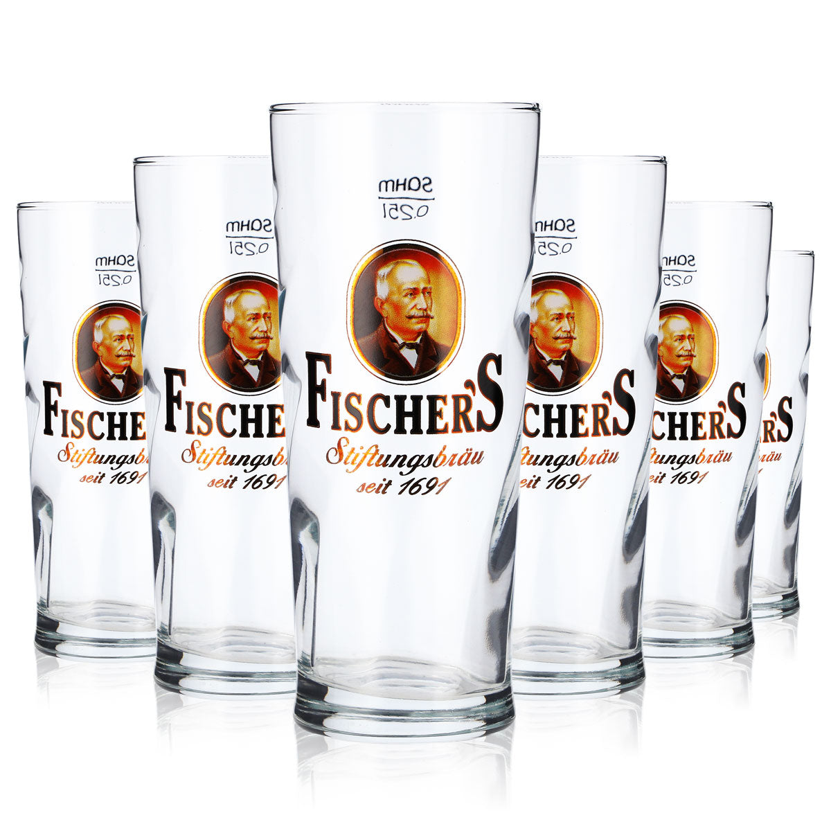 6x Fischers Bier Glas Willigläser Biergläser 0,25l Willi Becher Sahm – Ansicht 5