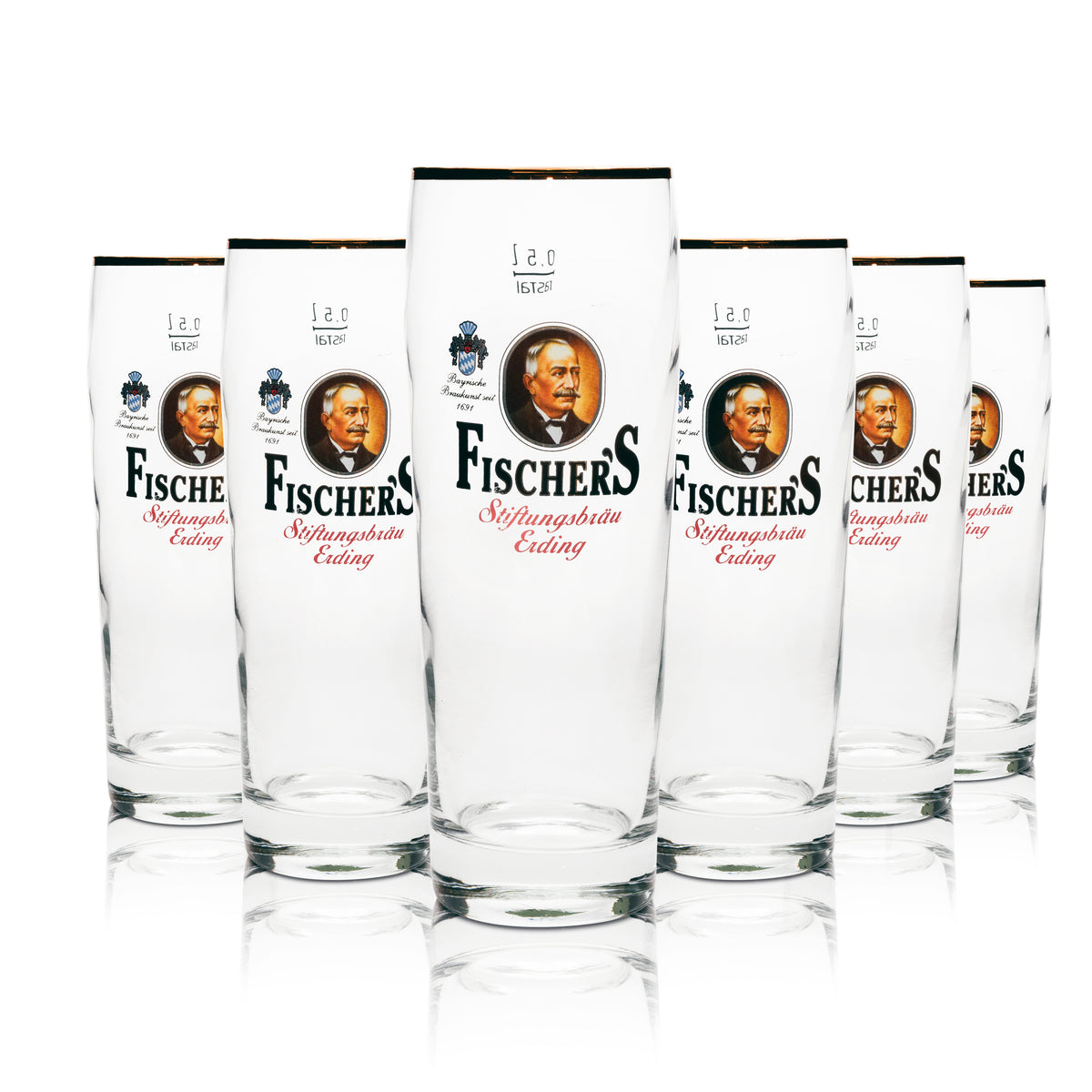 6x Fischers Bier Glas Willy Becher 0,5l Rastal – Ansicht 4
