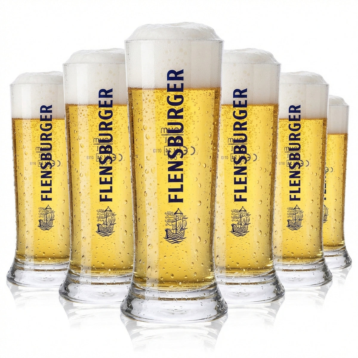 6x Flensburger Bier Empfangsglas 0,1l Biergläser Empfangsgläser Vancouver