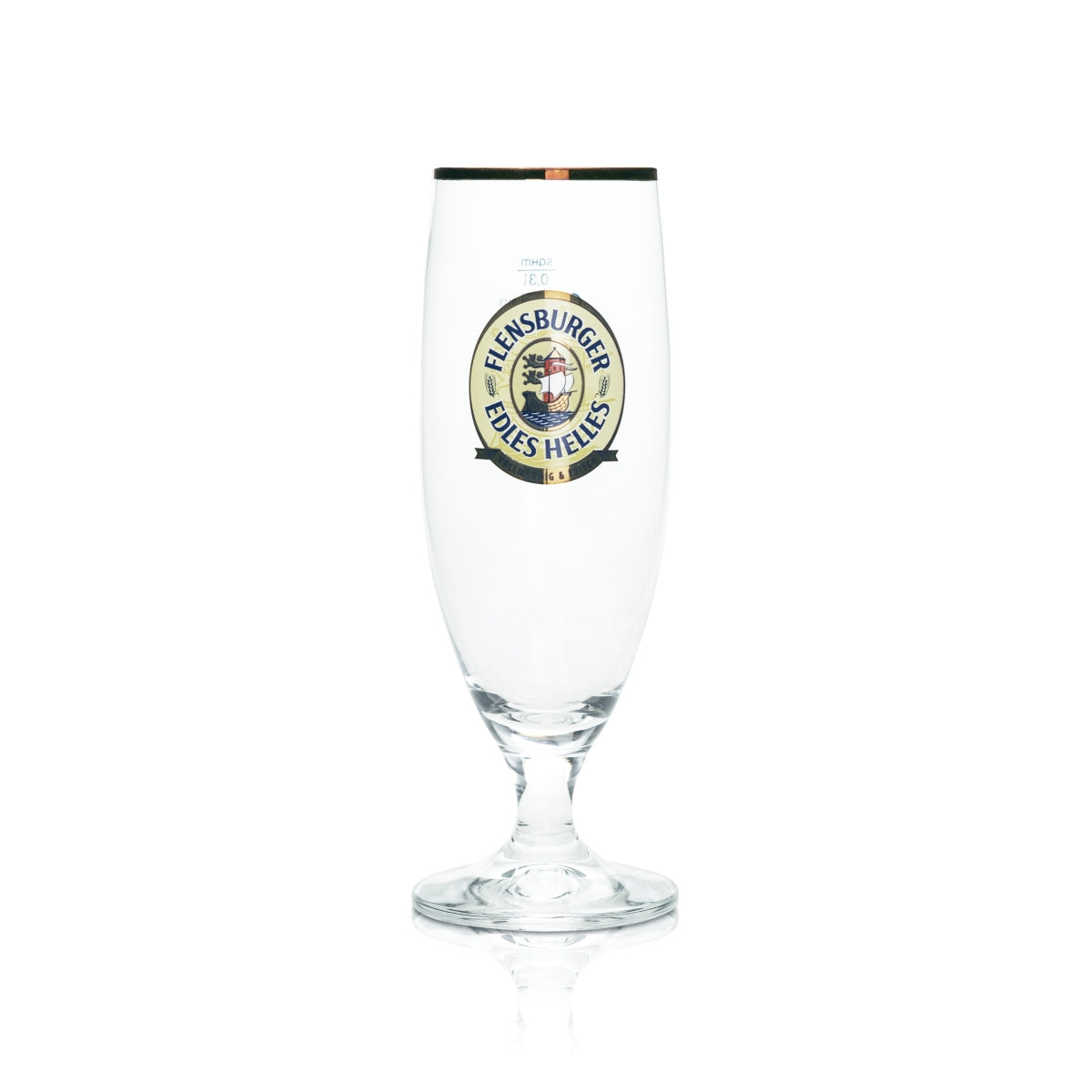 6x Flensburger Bier Glas 0,3l Pokal Edles Helles Goldrand Sahm Tulpe Gläser Beer – Ansicht 2