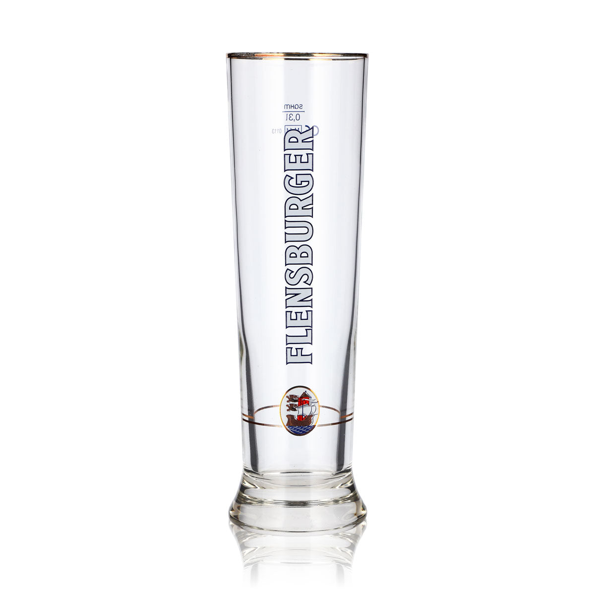 6x Flensburger Bier Glas 0,3l Pokal Goldrand sahm – Ansicht 2