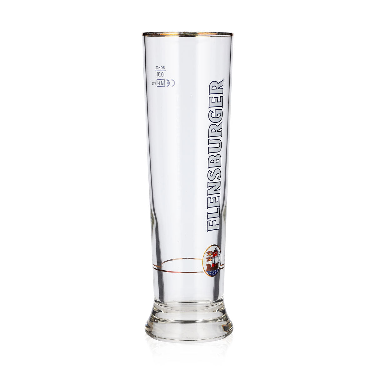 6x Flensburger Bier Glas 0,3l Pokal Goldrand sahm – Ansicht 3