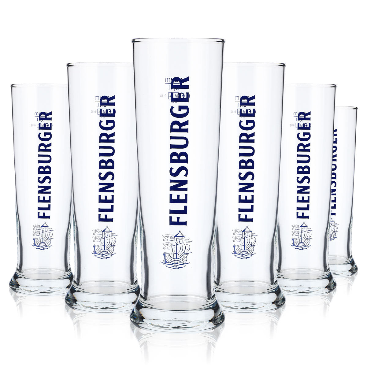 6x Flensburger Bier Glas 0,4l Biergläser Bierglas Becher blau Schrift Vancouver – Ansicht 5