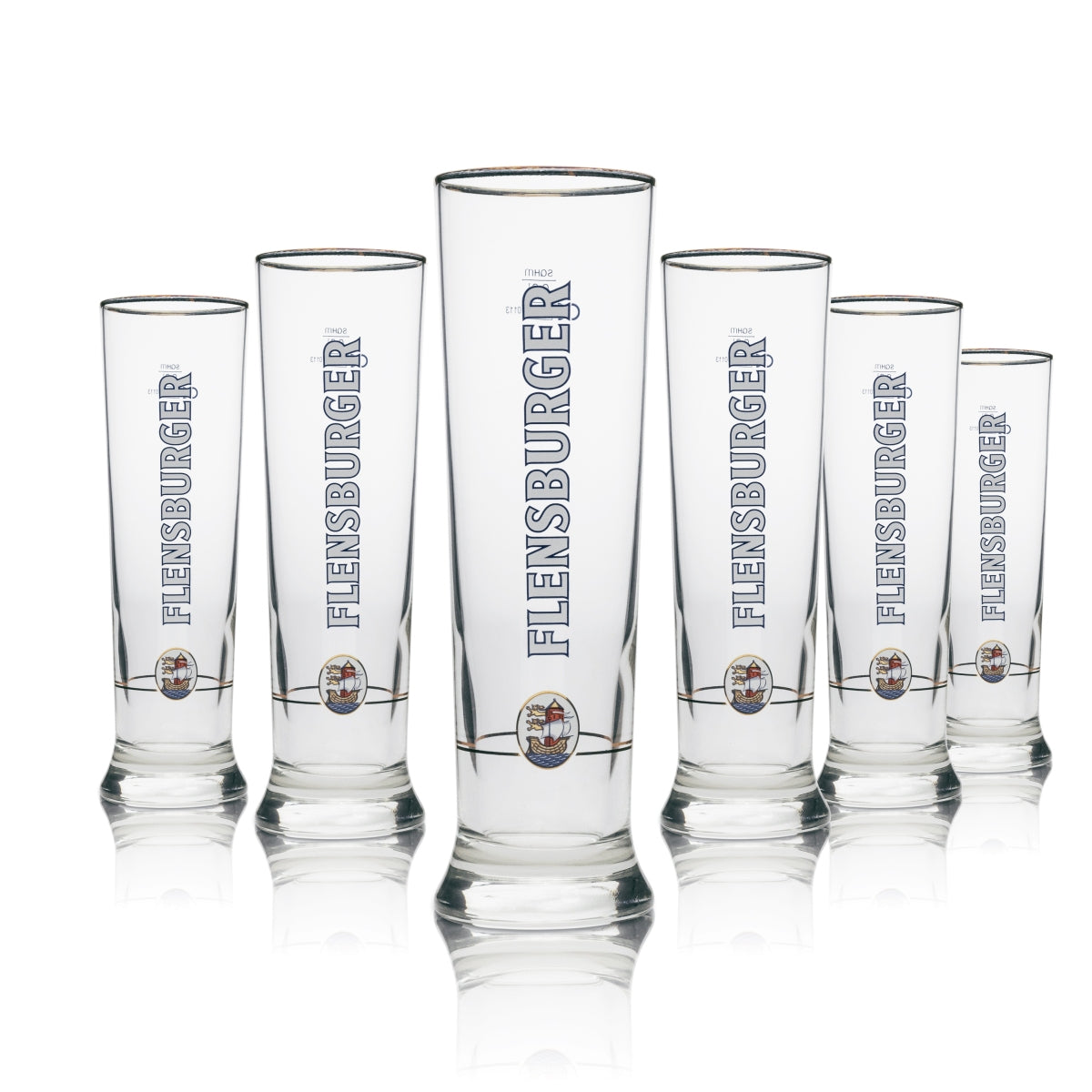 6x Flensburger Bier Glas Exklusiv Becher Vancouver 300ml sahm