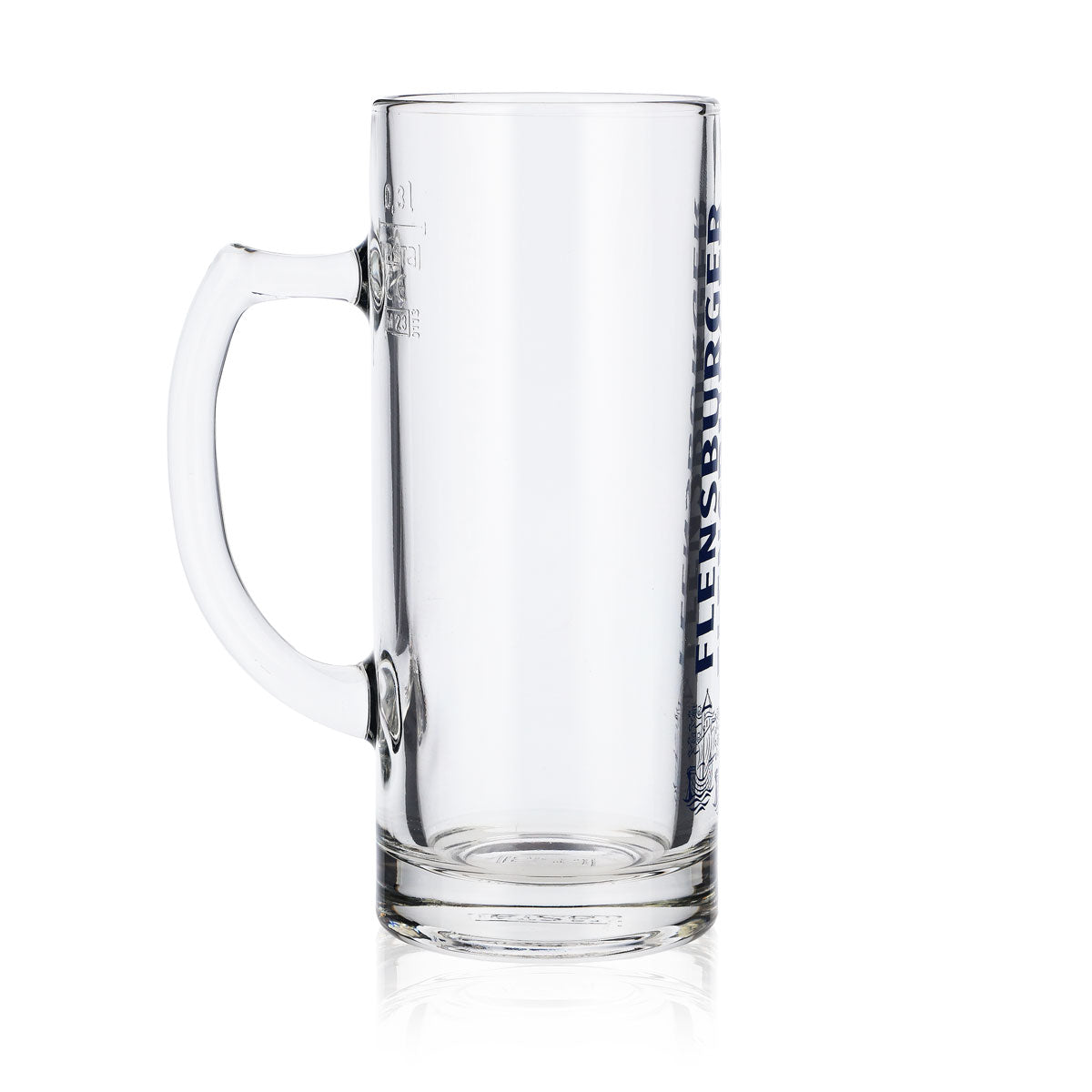 6x Flensburger Bierkrug 0,3l Glas Biergläser Seidel Humpen blaue Schrift – Ansicht 4