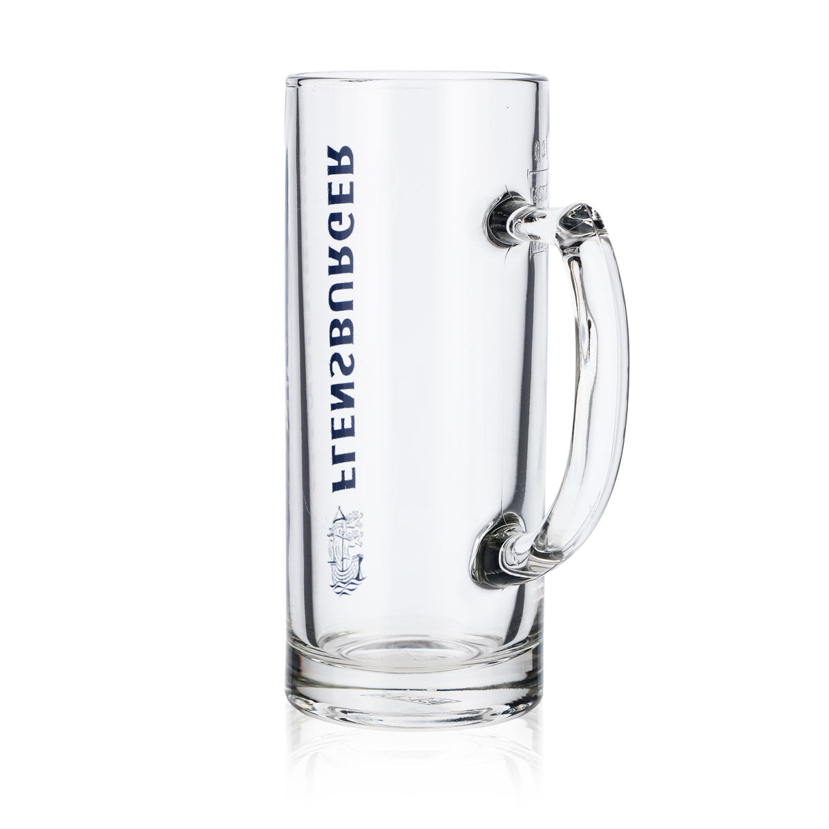 6x Flensburger Bierkrug 0,3l Glas Biergläser Seidel Humpen blaue Schrift – Ansicht 5