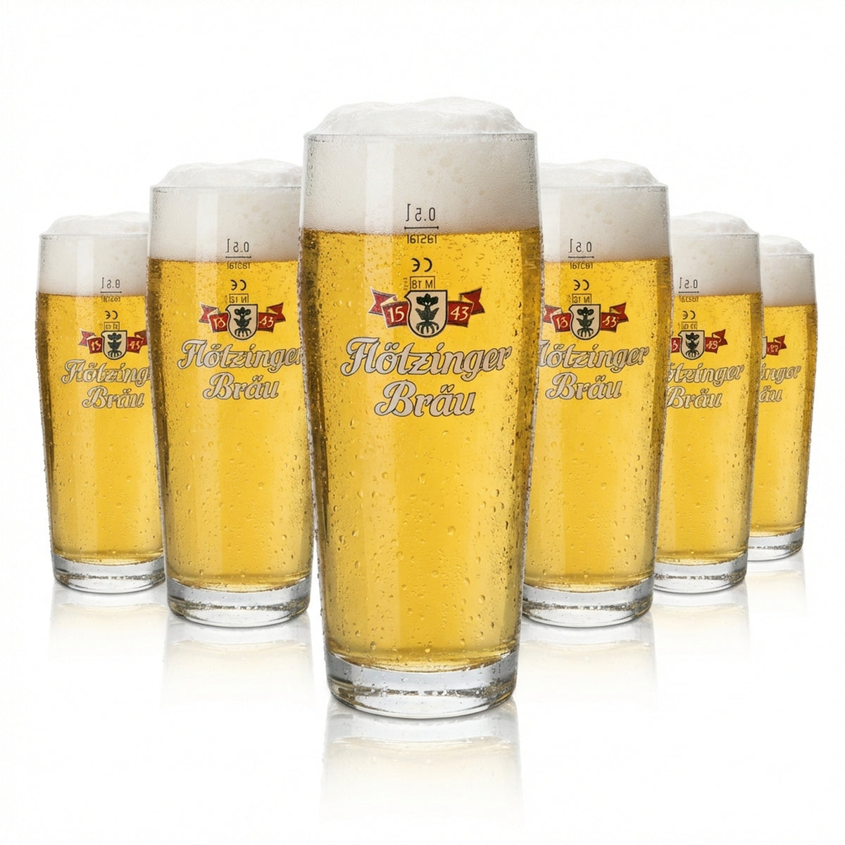 6x Flötzinger Bier Glas 0,5l Willi Rastal