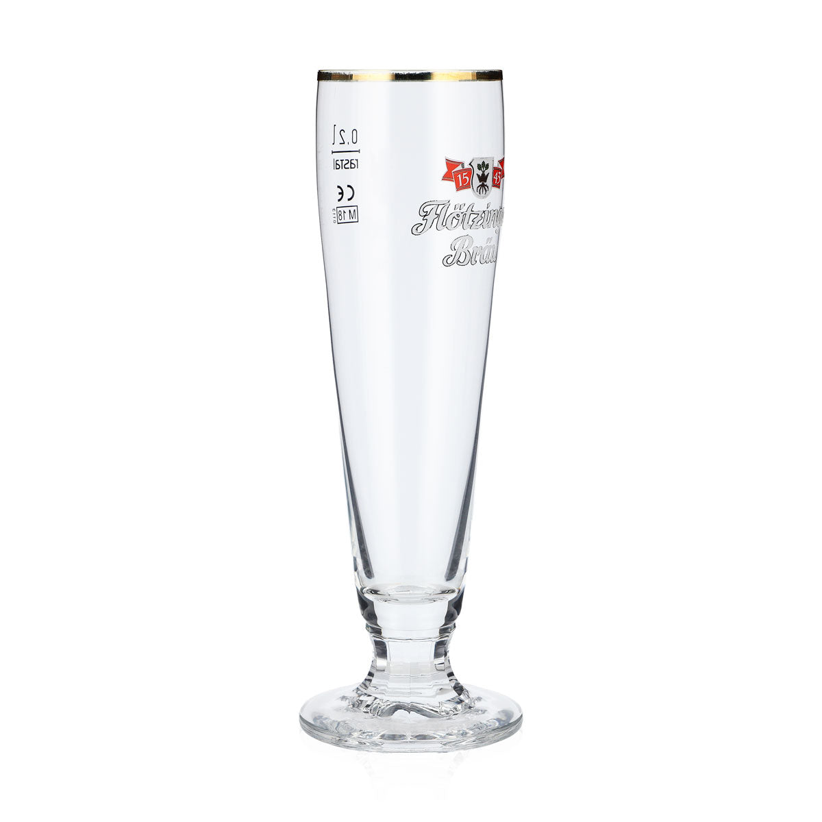 6x Flötzinger Bier Glas Biergläser 0,2l Pokalgläser Goldrand – Ansicht 3