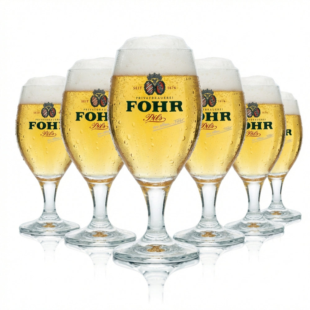 6x Fohr Bier Glas 0,3l Pokal Tulpe Becher Gläser Brauerei Gastro Bar Pils Beer