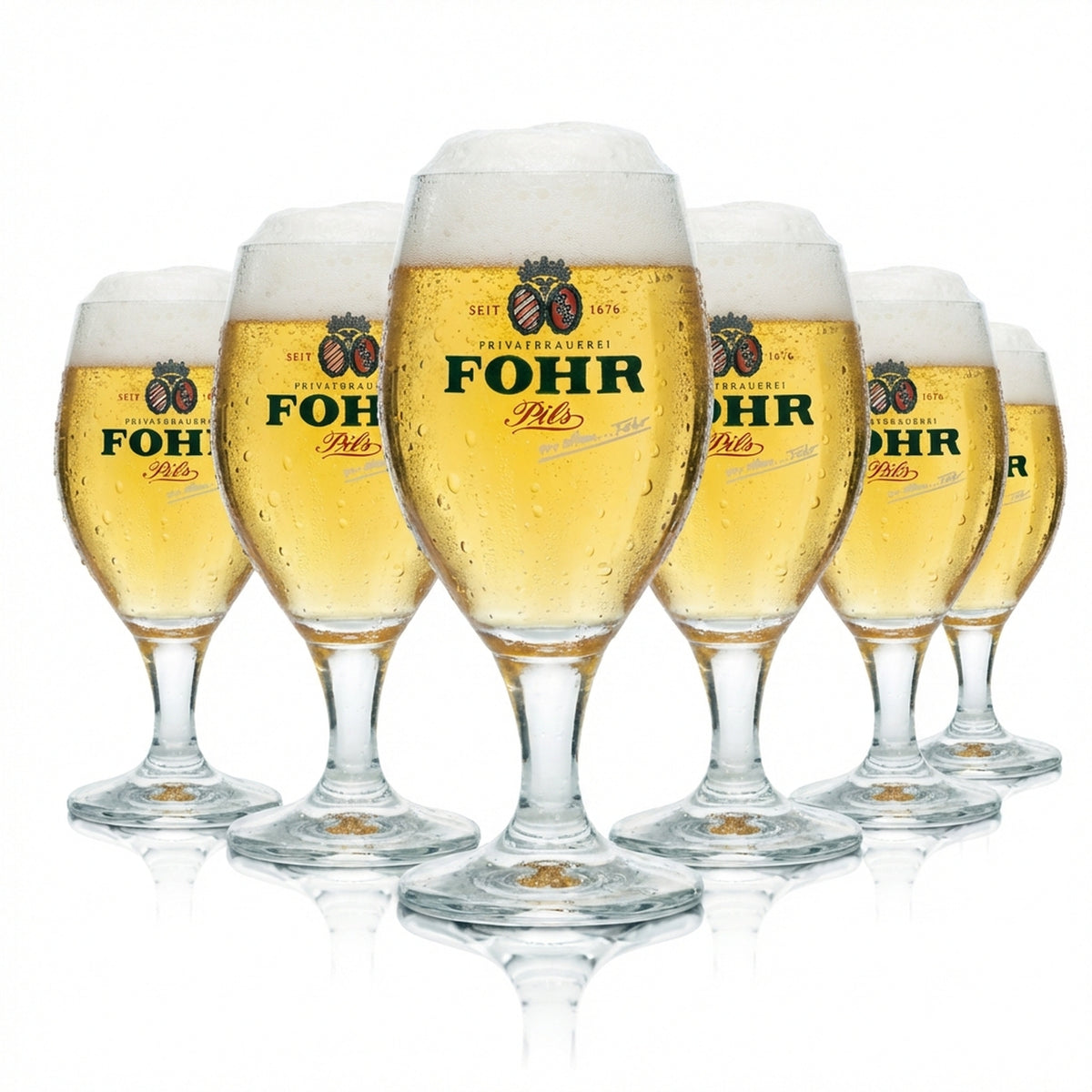 6x Fohr Bier Glas 0,3l Pokal Tulpe Becher Gläser Brauerei Gastro Bar Pils Beer