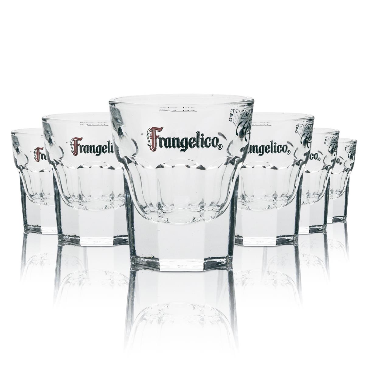 6x Frangelico Glas + Tablett Shot Schnaps Kurze 2cl Gläser Stamper Shotmeter Schnapslatte – Ansicht 2