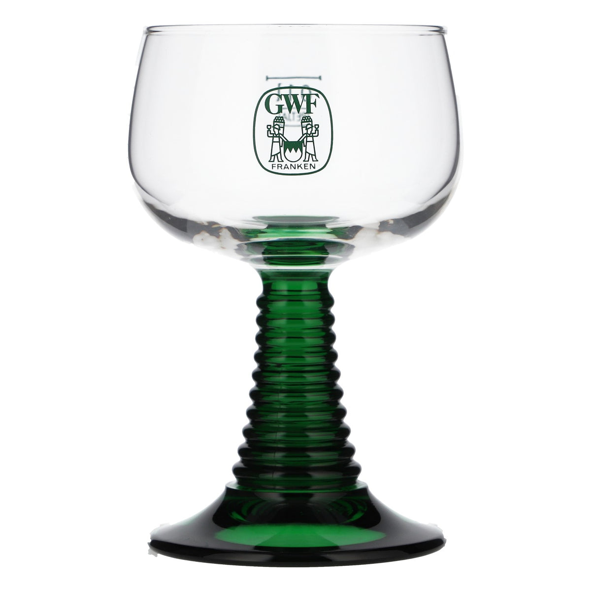6x Franken Wein Glas Römer 0,1l Winzergenossenschaft Franken grüner Stiel – Ansicht 2
