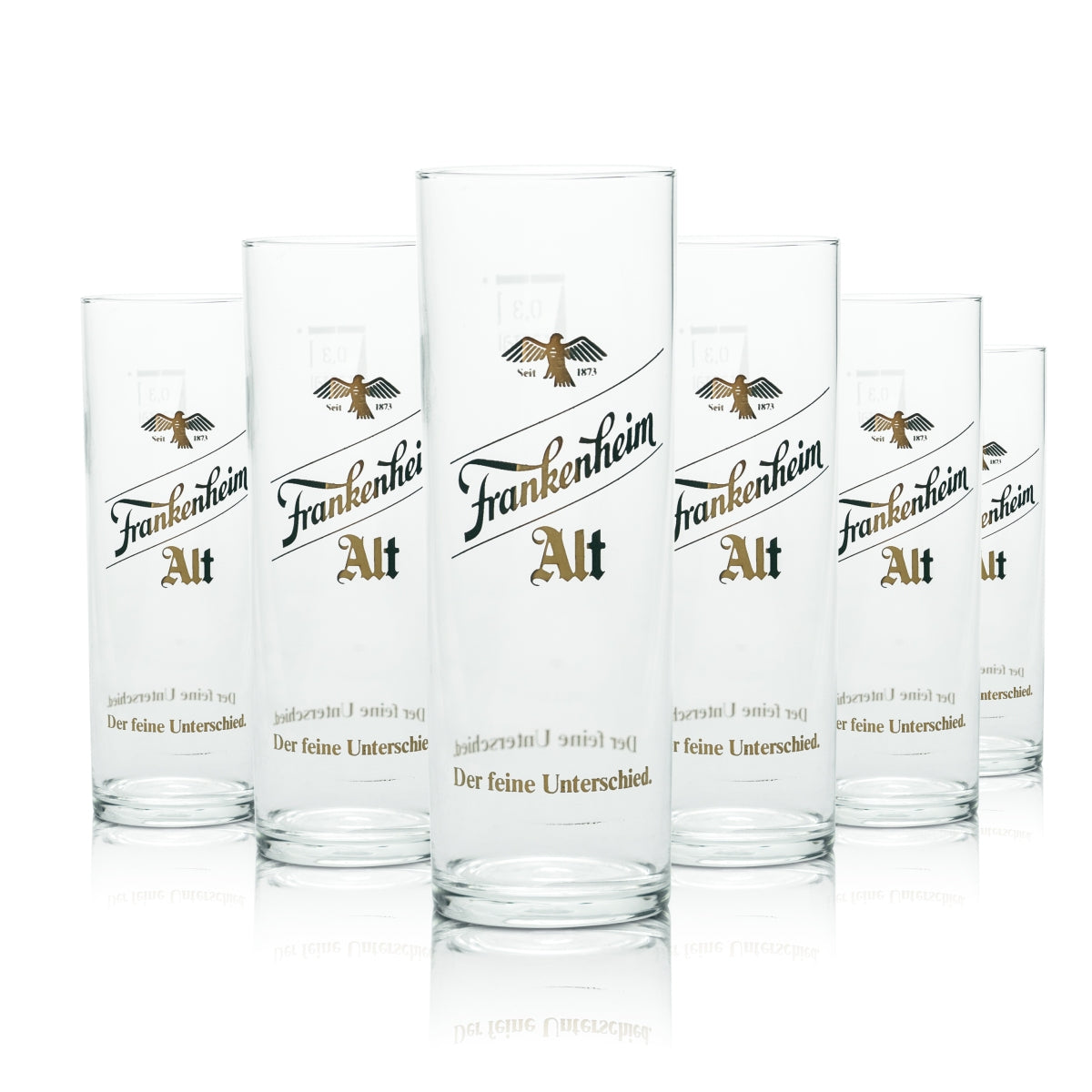 6x Frankenheim Glas 0,3l Alt Bier Stange Becher Gläser Brauerei Gastro Geeicht