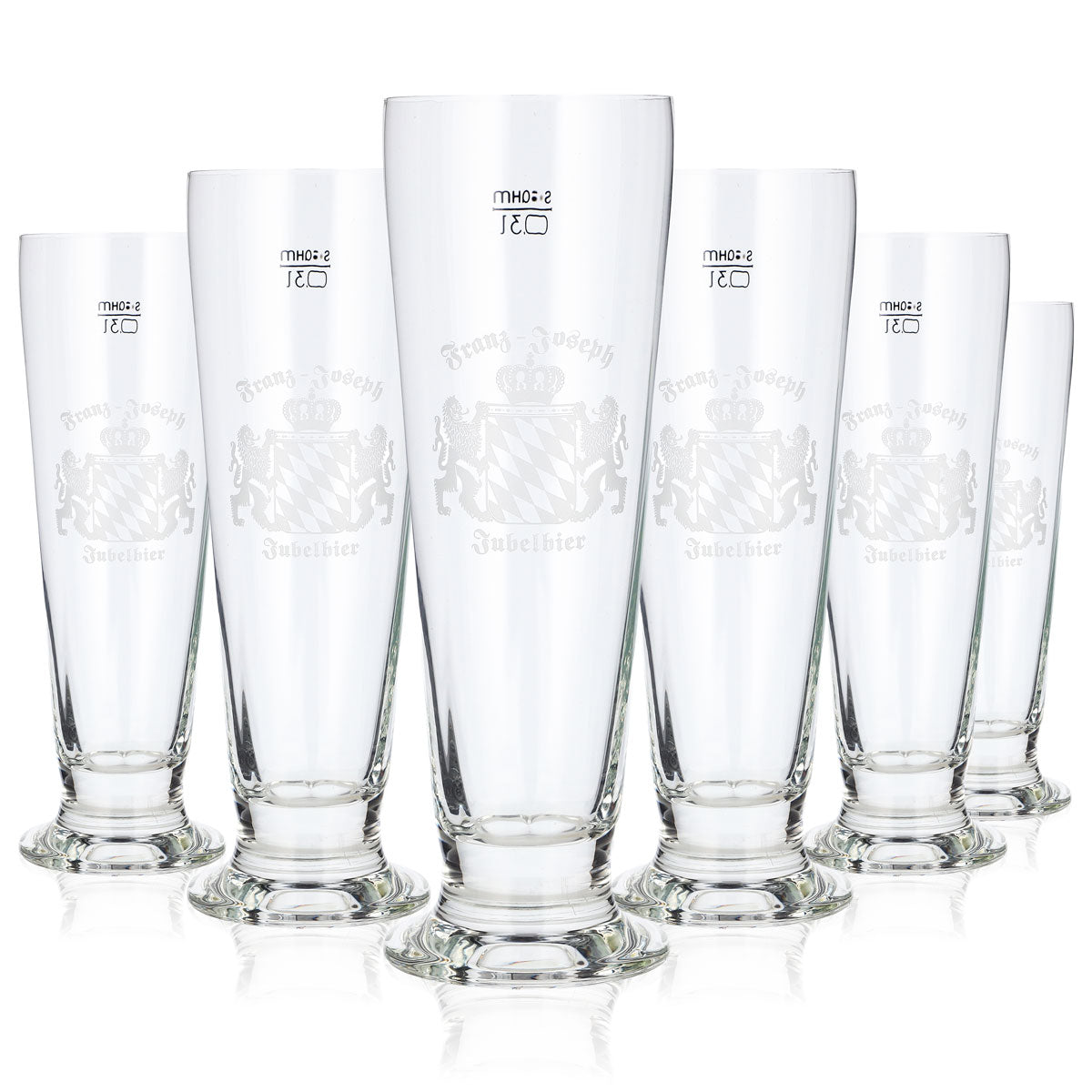 6x Franz Joseph Bier Glas 0,3l Pokal Kontur Jubelbier Sahm (6er Set)