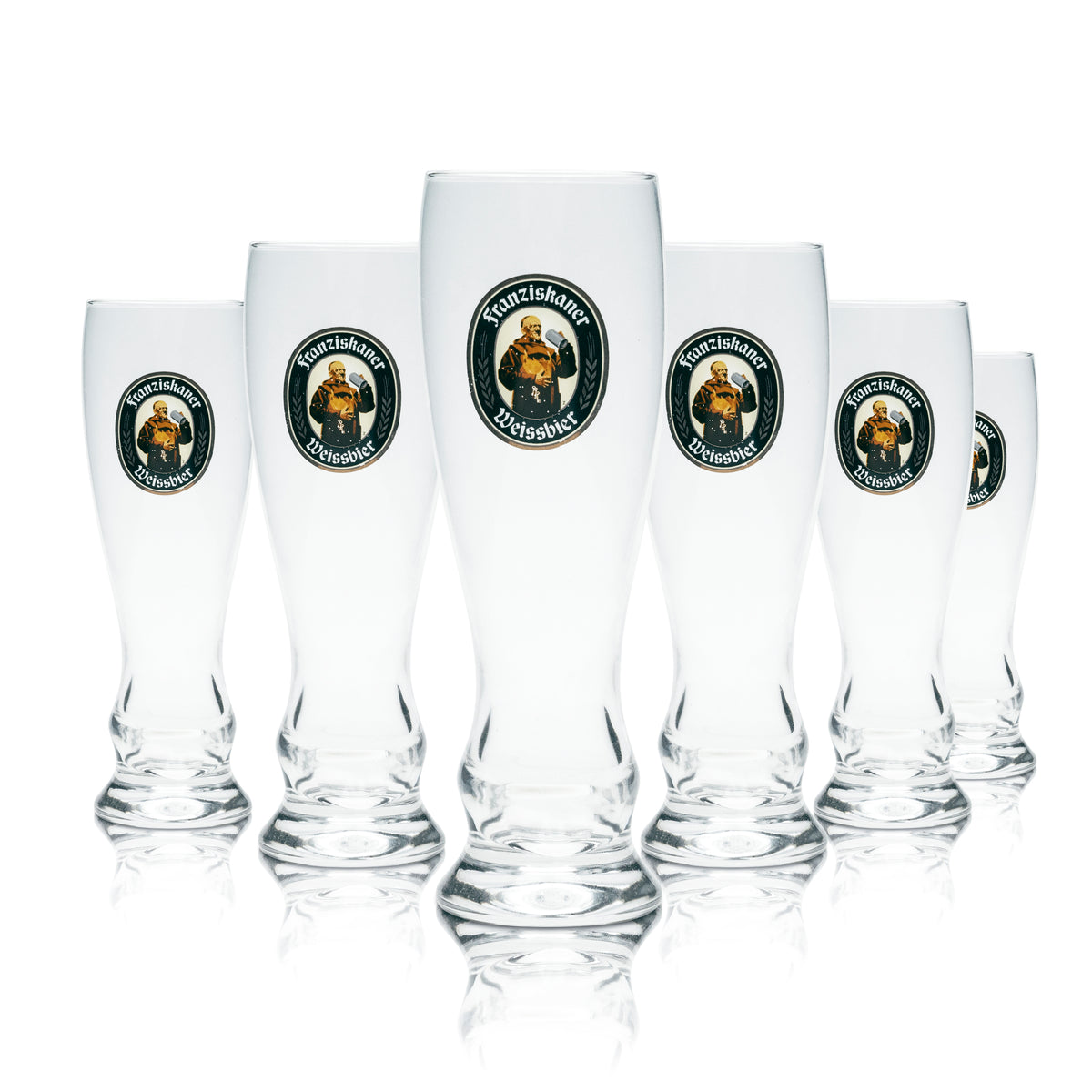 6x Franziskaner Bier Glas 0,1l Miniatur Weißbier Gläser Weizen Hefe Empfang – Ansicht 4