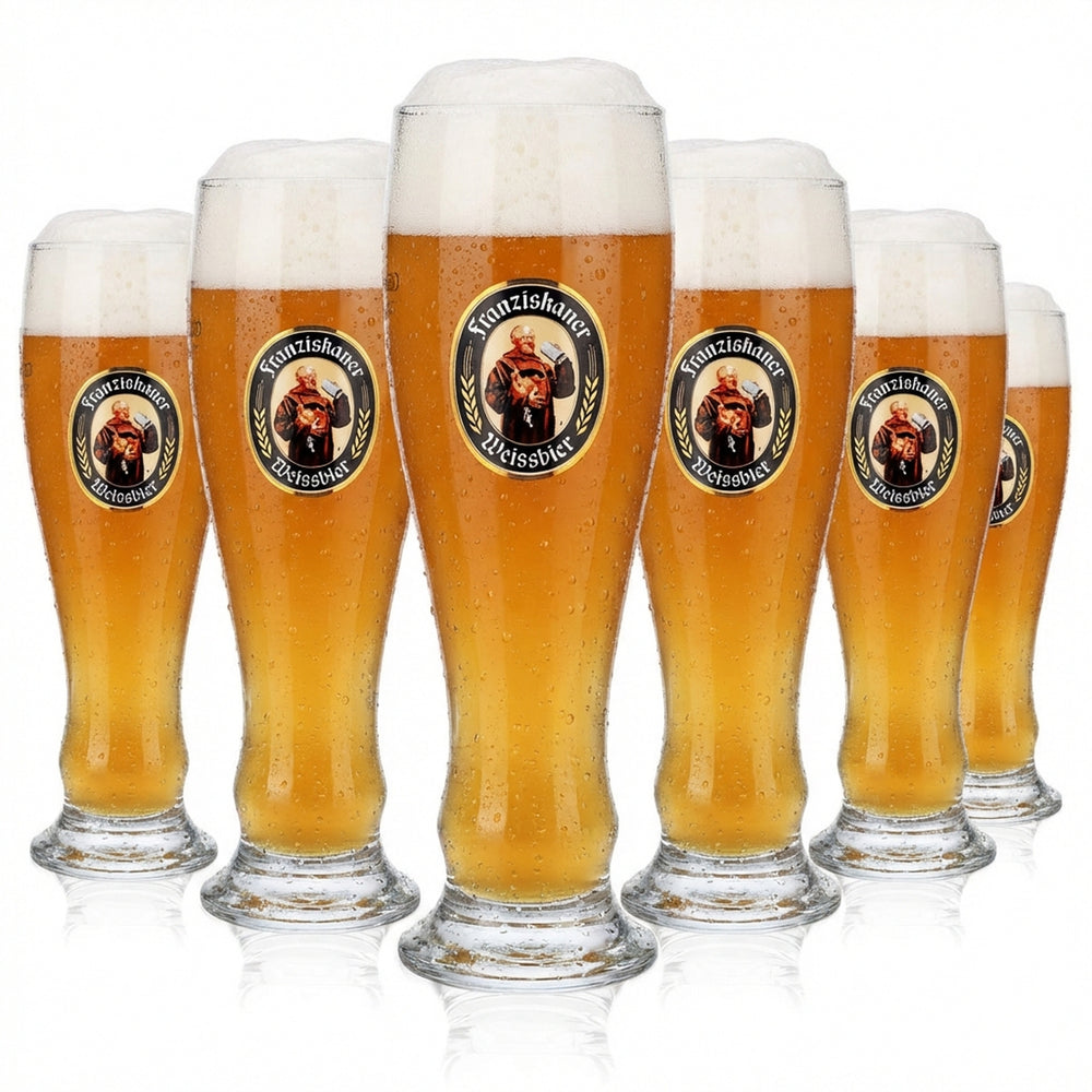 6x Franziskaner Bier Glas Biergläser Weizenbierglas 0,5l Weißbierglas Rastal