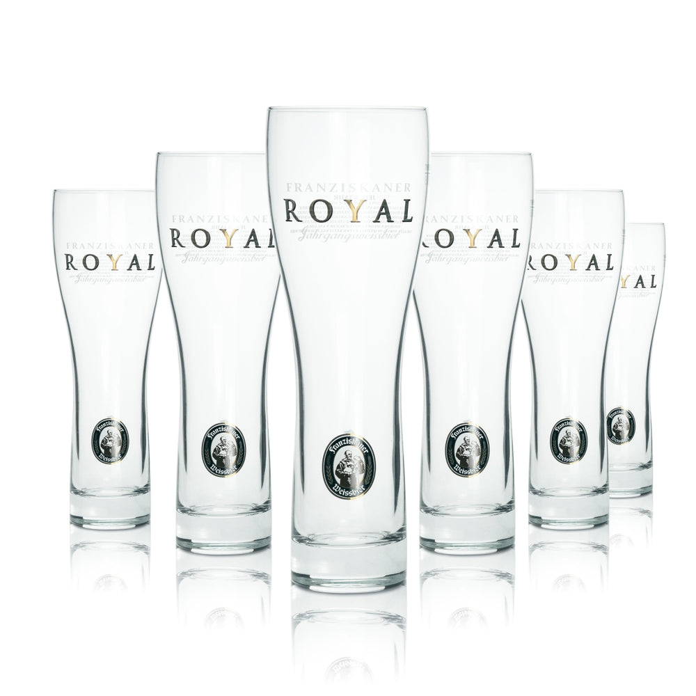 6x Franziskaner Hefe Weizen Glas 0,5l Weißbier Pokal Royal Geeicht Gastro Bar