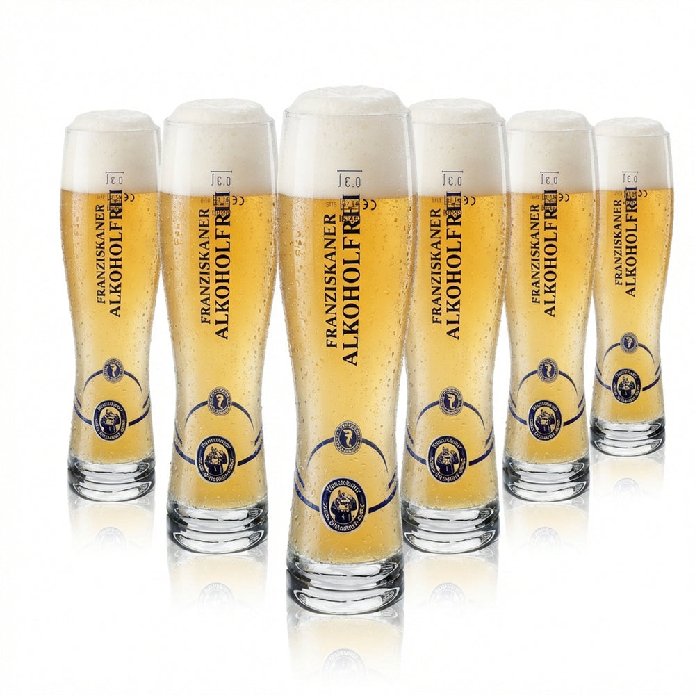 6x Franziskaner Weißbierglas 0,3l Hefeweizen Gläser Set Alkoholfrei Münchner Brauerei