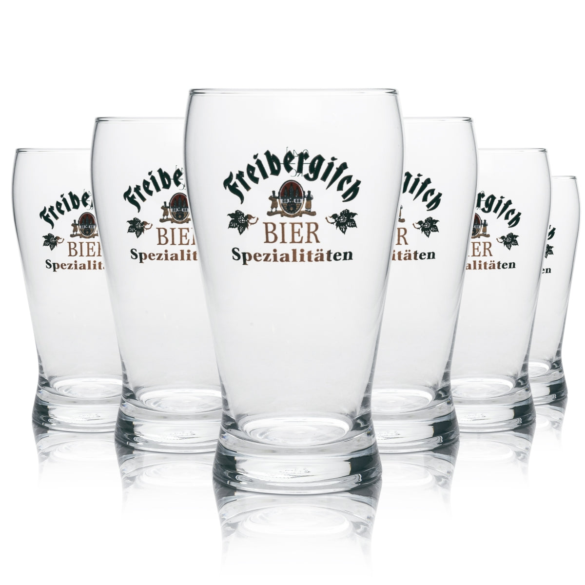 6x Freiberger Bier Glas Freibergisch 0,4l Becher