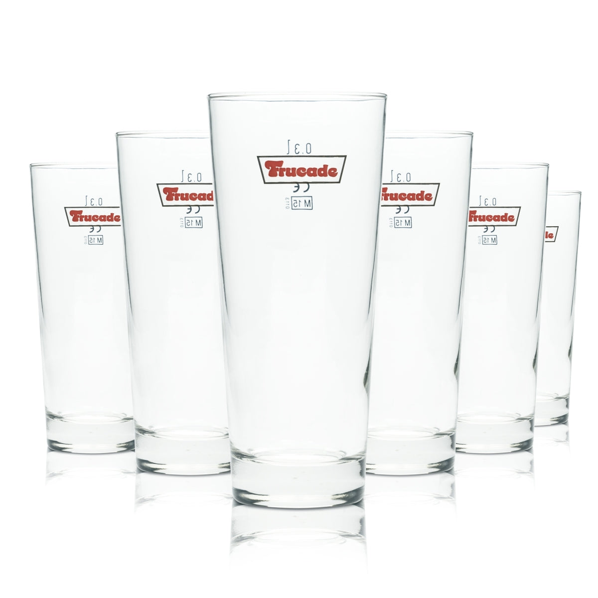 6x Frucade Softdrink Glas 0,3l Becher Longdrink Mix Heimat Limo Gläser Gastro
