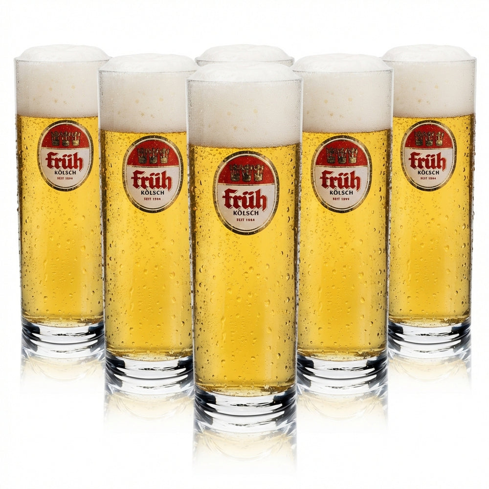 6x Früh Kölsch Bier Glas 0,3l Rastal